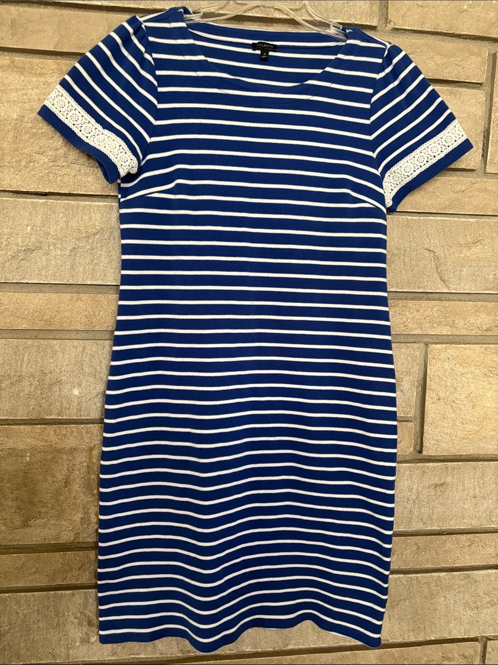 Talbots Blue and White Striped midi dress